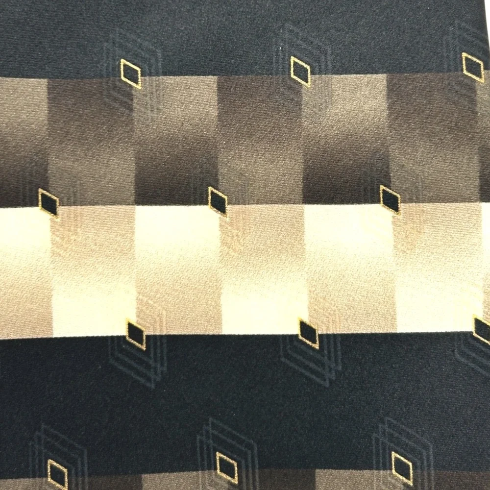 Bergamo New York X-Long Silk Geometric Square Diamond Pattern Necktie 65